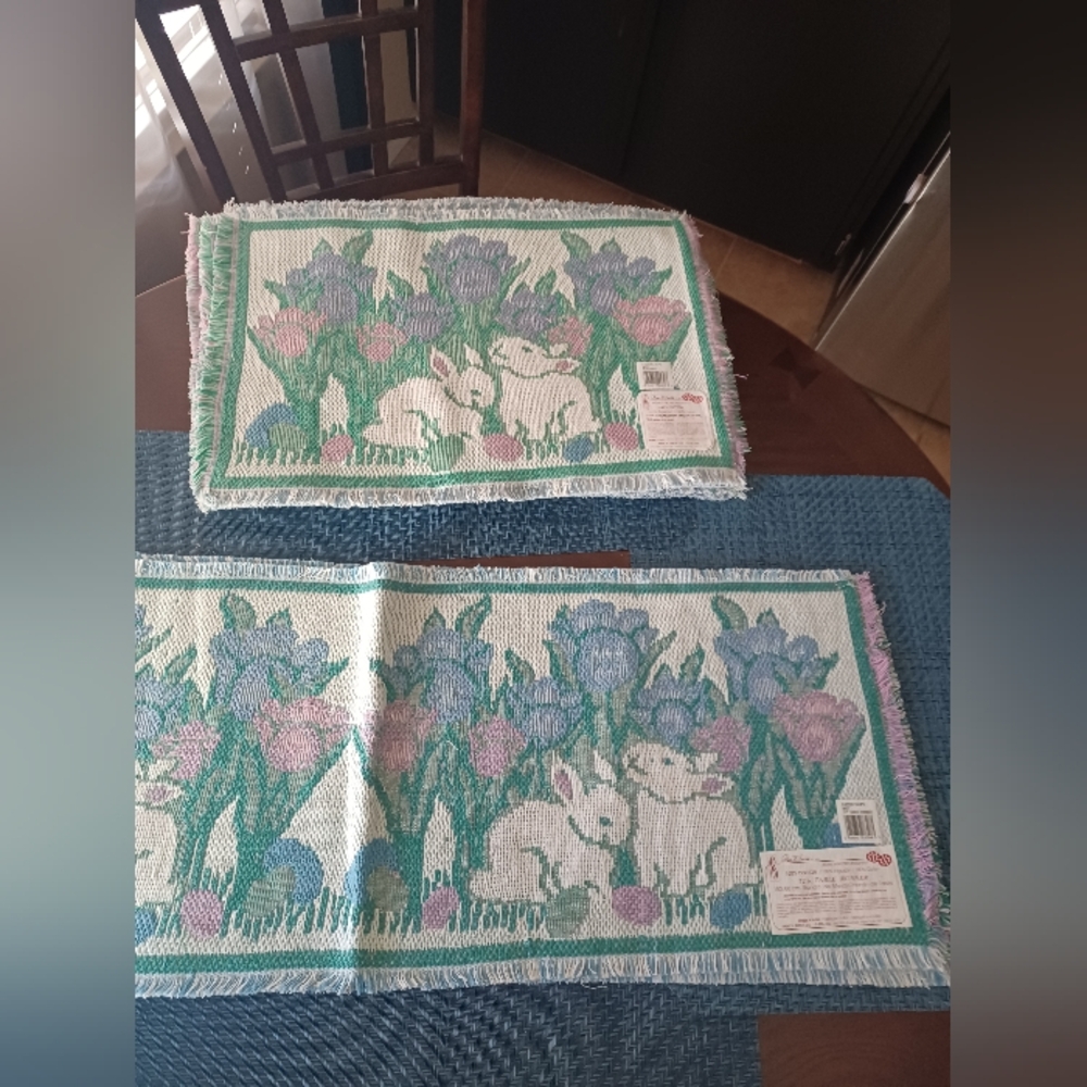 Vintage tapestry placemats/runner by Park B. Smith